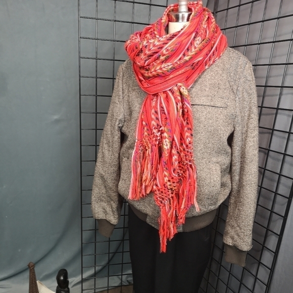 Vintage Tweed Gender-neutral Brown Bomber Jacket - Picture 5 of 7